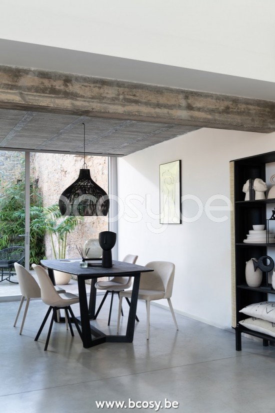 Jline Lampkap Pear Shape Rattan Black