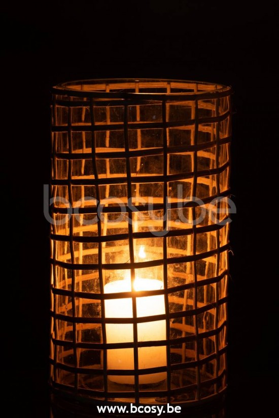 photophores Jolipa J Line Jline Photophore Violet Verre Rotin Naturel Large