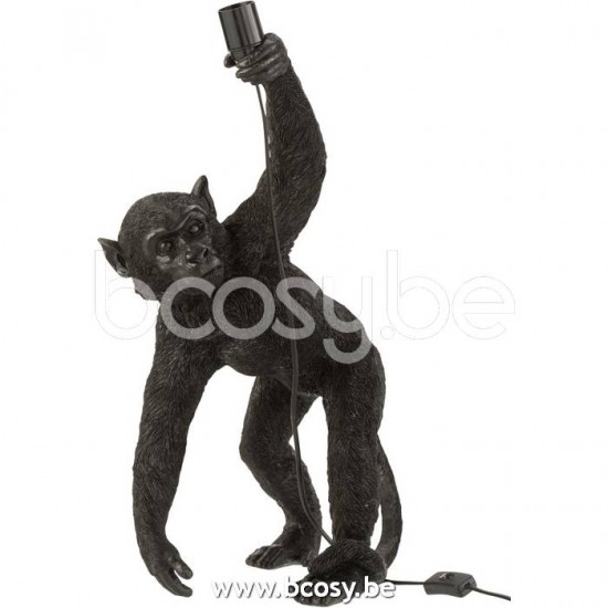 J Line Jline Lamp Monkey Bowing Poly Black Table Lights