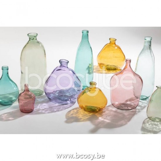 J Line Jline Jolipa 21708 Vaas Fles Glas Aqua Large