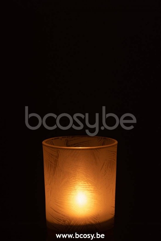 photophores Jolipa J Line Jline Photophore Feuilles Verre Beige Medium