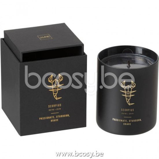 bougies parfumées Jolipa J Line Jline Bougie Parfumee Astro Scorpion Noire50H