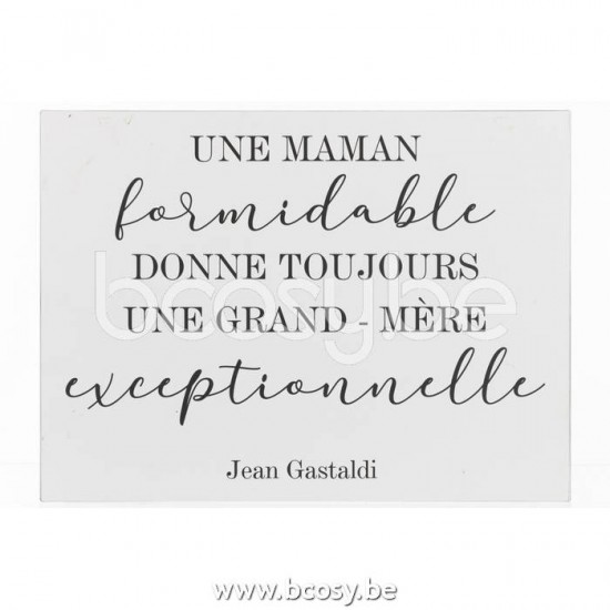 panneaux de texte Jolipa J Line Jline Pancarte Texte Francais Maman Metal Blanc Noir