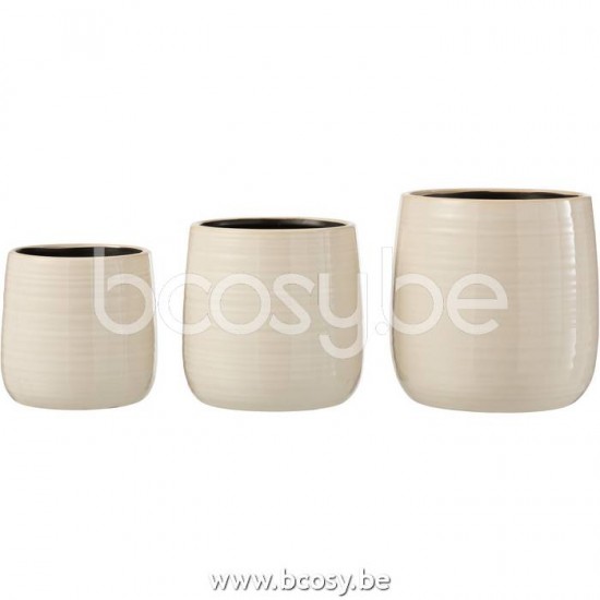 cachepots de fleur Jolipa J Line Jline Cachepot Uni Ceramique Blanc Large