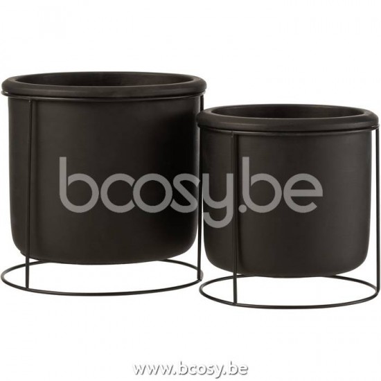 cachepots de fleur Jolipa J Line Jline Cachepot Suspendu Ciment Noir Large