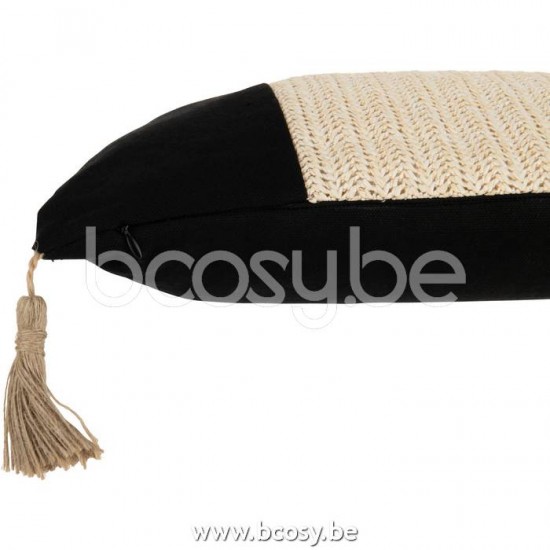 coussins Jolipa J Line Jline Coussin Tissage Carre Polyester Noir