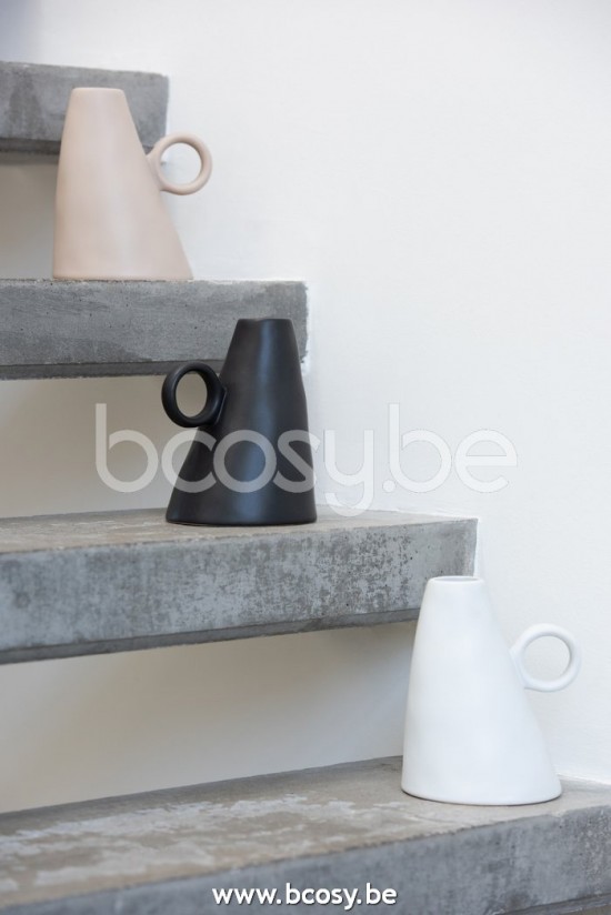 Jline Jarron Inclinado Ceramica Negro