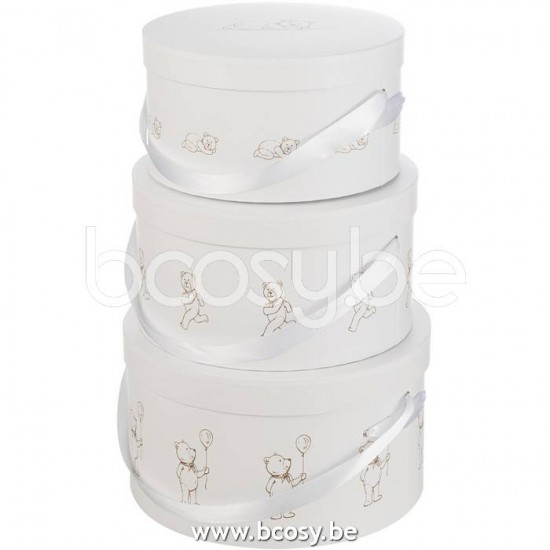 boites Jolipa J Line Jline Set De 3 Boites Ourson Ronde Blanc