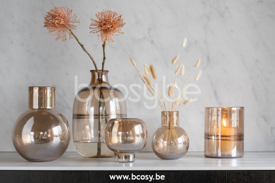 Jline Jarron Redondo Crestas Cristal Ambar Small