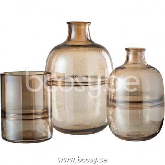 vases Jolipa J Line Jline Vase Rond Nervures Verre Ambre Large
