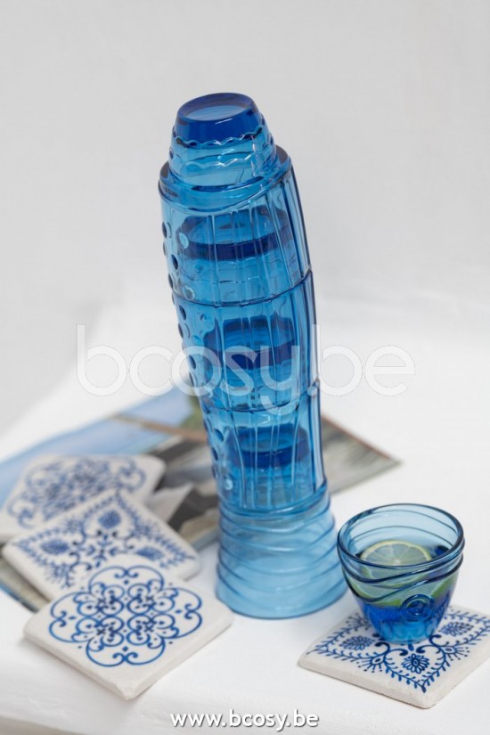 Jline Pez Copas Cristal Azul Alto