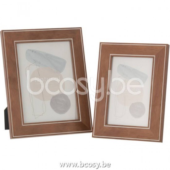 cadre cadres photo Jolipa J Line Jline Cadre Photo 13X18Cm Lignes Marron Fonce Bois