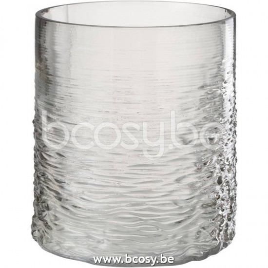 J Line Jline Jolipa 23616 Windlicht Zee Glas Grijs Small