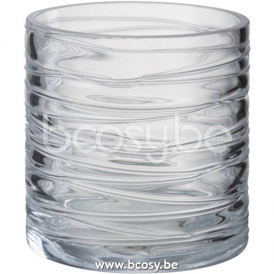 J Line Jline Jolipa 23628 Windlicht Strepen Glas Transparant Small