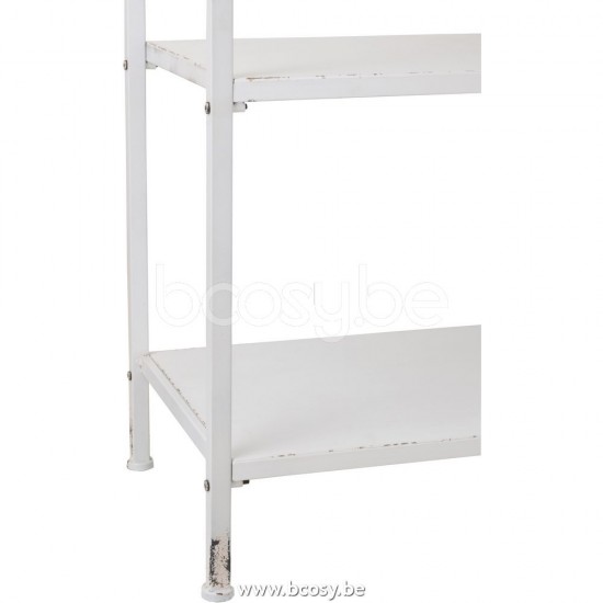 J Line Jline Rack 1 Drawer 3 Shelves Metal White cupboard racks