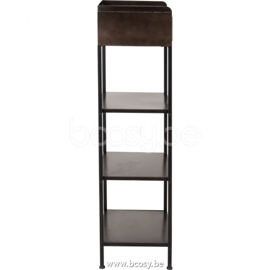 armoires etageres rayons ouvertes Jolipa J Line Jline Etagere 1 Tiroir 3 Planches Metal Noir
