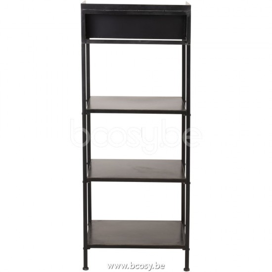 J Line Jline Jolipa 25006 Rek 1 Lade 3 Legplanken Metaal Zwart