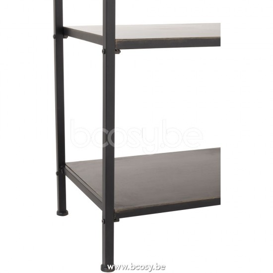 J Line Jline Rack 1 Drawer 3 Shelves Metal Black cupboard racks