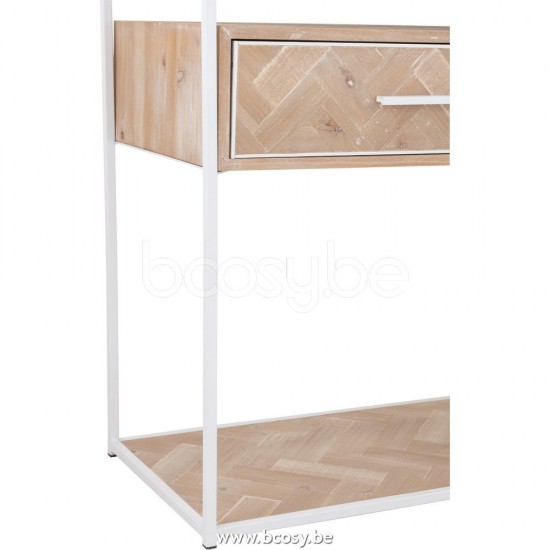 J Line Jline Console Zigzag 2 Drawers Wood Metal Natural White sidetables