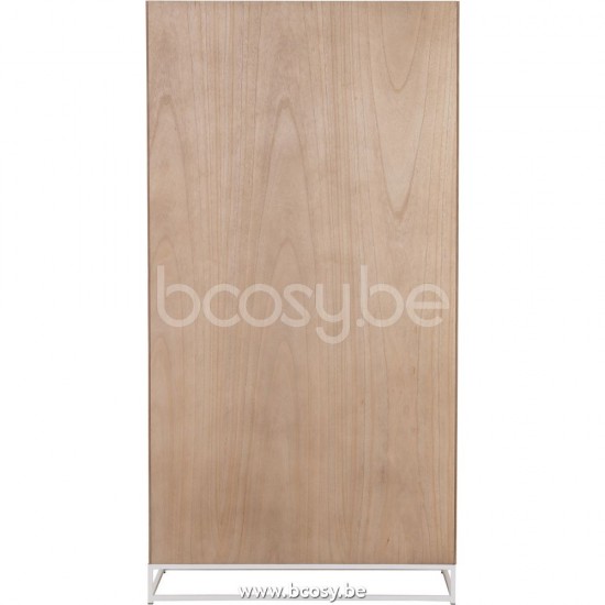 J Line Jline Jolipa 25016 Kast Hoog 2 Deuren Zigzag Hout Metaal Naturel Wit