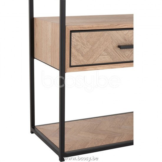 J Line Jline Sidetable Zigzag 1 Drawer Wood Metal Natural Black nested side tables sidetables