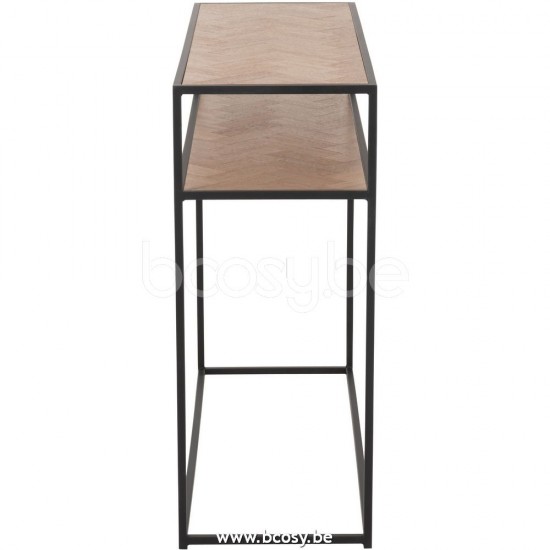 tables de drapier murales Jolipa J Line Jline Console Zigzag Bois Metal Naturel Noir