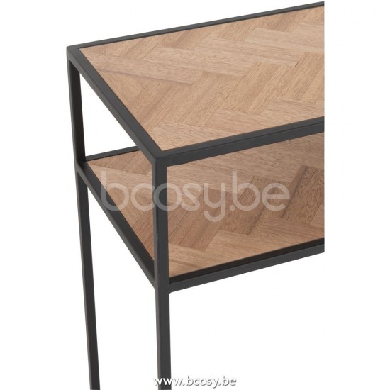 J Line Jline Console Zigzag Wood Metal Natural Black sidetables