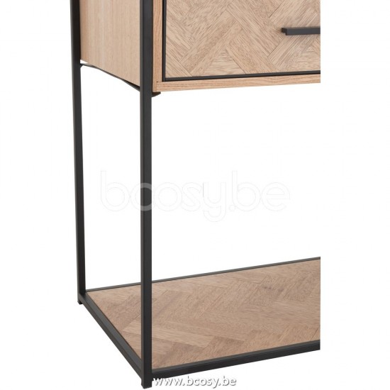 J Line Jline Console Zigzag 2 Drawers Wood Metal Natural Black sidetables