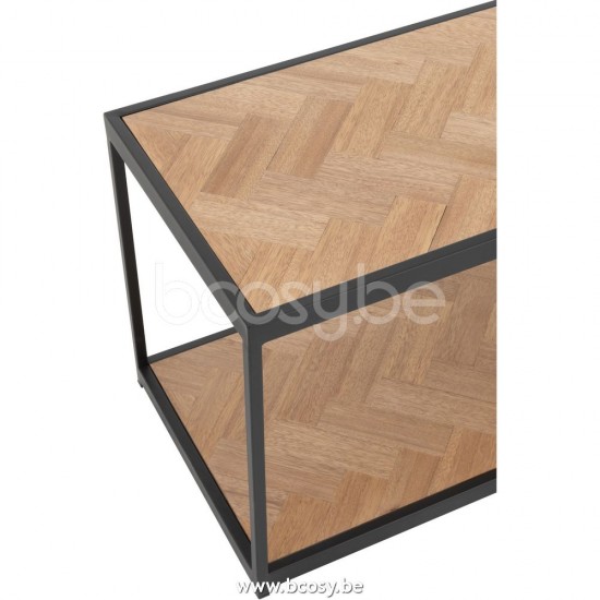 J Line Jline Coffee Table Zigzag Rectangle Wood Metal Natural Black coffee tables