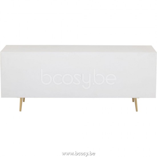 J Line Jline Jolipa 25030 Dressoir Lijnen 4 Lades 2 Deuren Hout Metaal Wit Goud