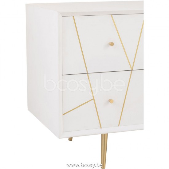 J Line Jline Dresser Lines 4 Drawers 2 Doors Wood Metal White Gold closets