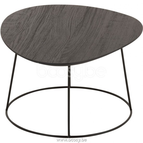 tables d appoint bouts de canapé Jolipa J Line Jline Table Gigogne Ovale Bois Metal Brun Fonce L