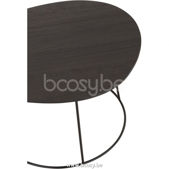 J Line Jline Sidetable Oval Wood Metal D Br L nested side tables sidetables