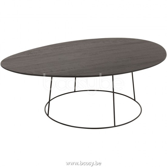 JLine J Line Salontafel Ovaal Wood Metal D Br L121xB80xH40 cm koffietafels salontafels.