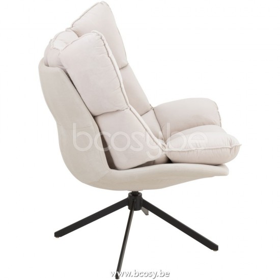 chaises lounges Jolipa J Line Jline Chaise Relax Coussins Sur Cadre Textile Metal Beige