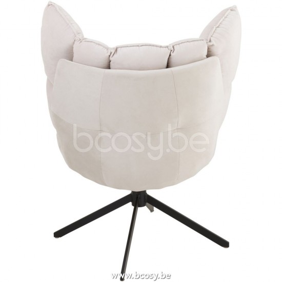 J Line Jline Jolipa 25048 Stoel Relax Kussen Op Frame Textiel Metaal Beige