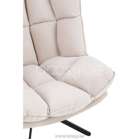 J Line Jline Stuhl Relax Kissen Auf Rahmen Textil Metall Beige loungestuhl loungesessel loungestuehle