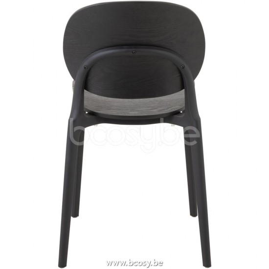 J Line Jline Jolipa 25050 Stoel Basic Polyester Veneer Zwart