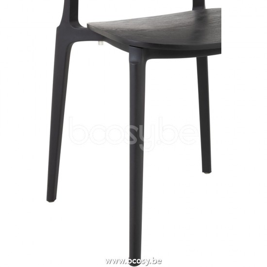 J Line Jline Chair Basic Polyester Fineer Black dining chairs