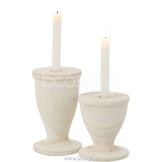 chandeliers candélabres Jolipa J Line Jline Porte Bougie Bois Blanc Large