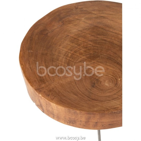 tables d appoint bouts de canapé Jolipa J Line Jline Set De 2 Tables Paulownia Brun
