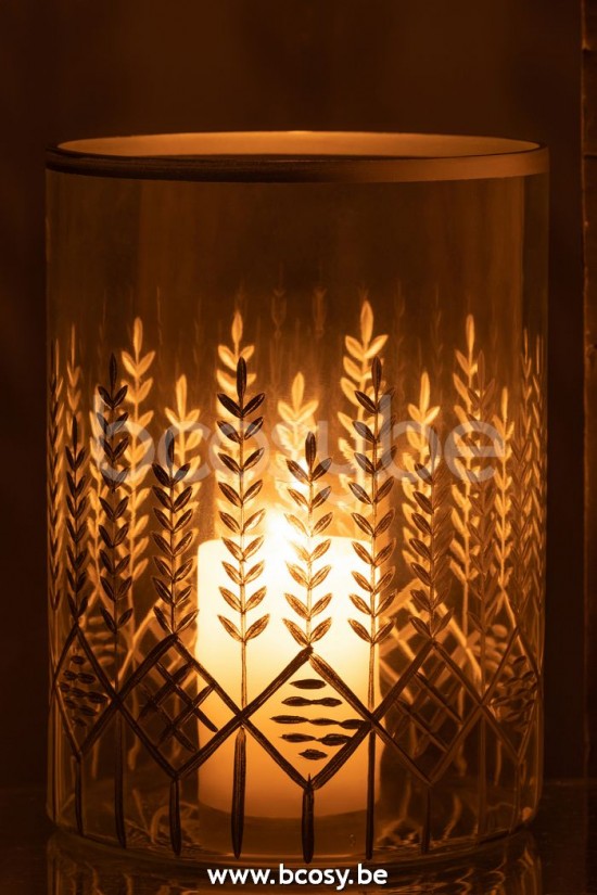 photophores Jolipa J Line Jline Photophore Chloe Verre Transparent Argent Large