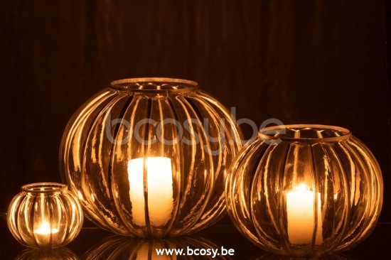 J Line Jline Windlicht Ball Glas Durchsichtig Silber Large t lichthalter teelichtleuchter teelichte