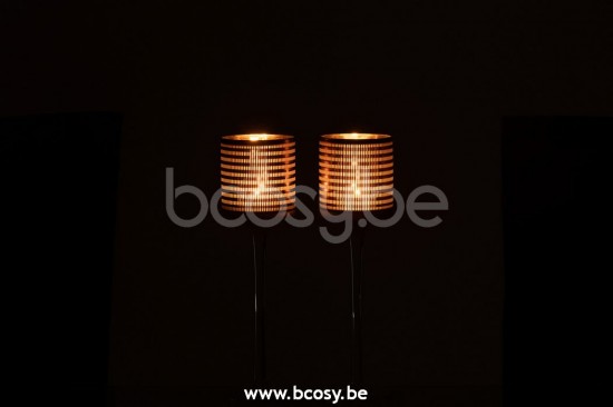 photophores Jolipa J Line Jline Phosphore Sur Pied Raye Verre Brun Small