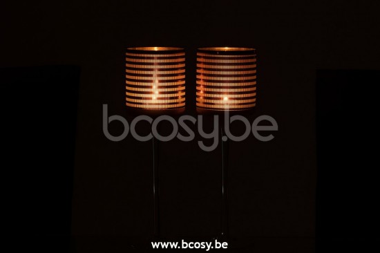 photophores Jolipa J Line Jline Phosphore Sur Pied Raye Verre Brun Large