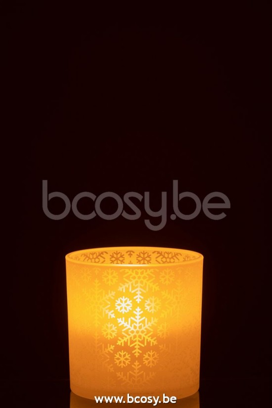 photophores Jolipa J Line Jline Phosphore Neige Verre Blanc Large