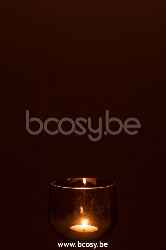 photophores Jolipa J Line Jline Phosphore Rond Verre Fume Gris Argent Small