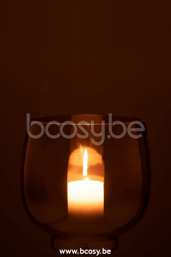 photophores Jolipa J Line Jline Phosphore Rond Verre Fume Gris Argent Large