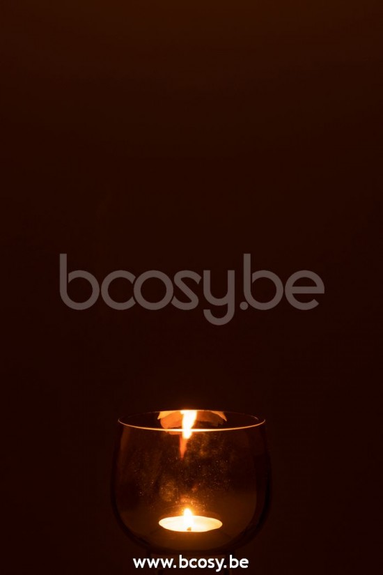 photophores Jolipa J Line Jline Phosphore Rond Verre Fume Jaune Argent Small