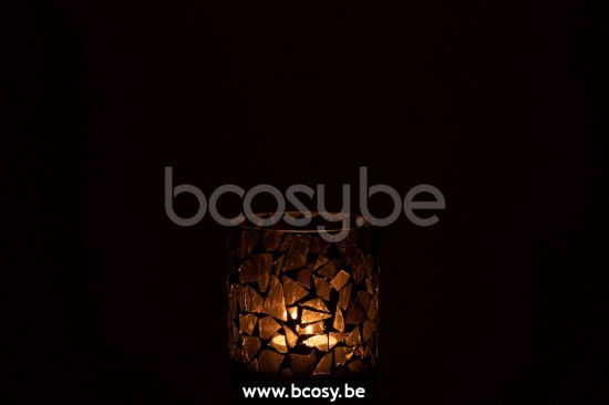 photophores Jolipa J Line Jline Photophore Mosaïque Verre Gris Vert Small